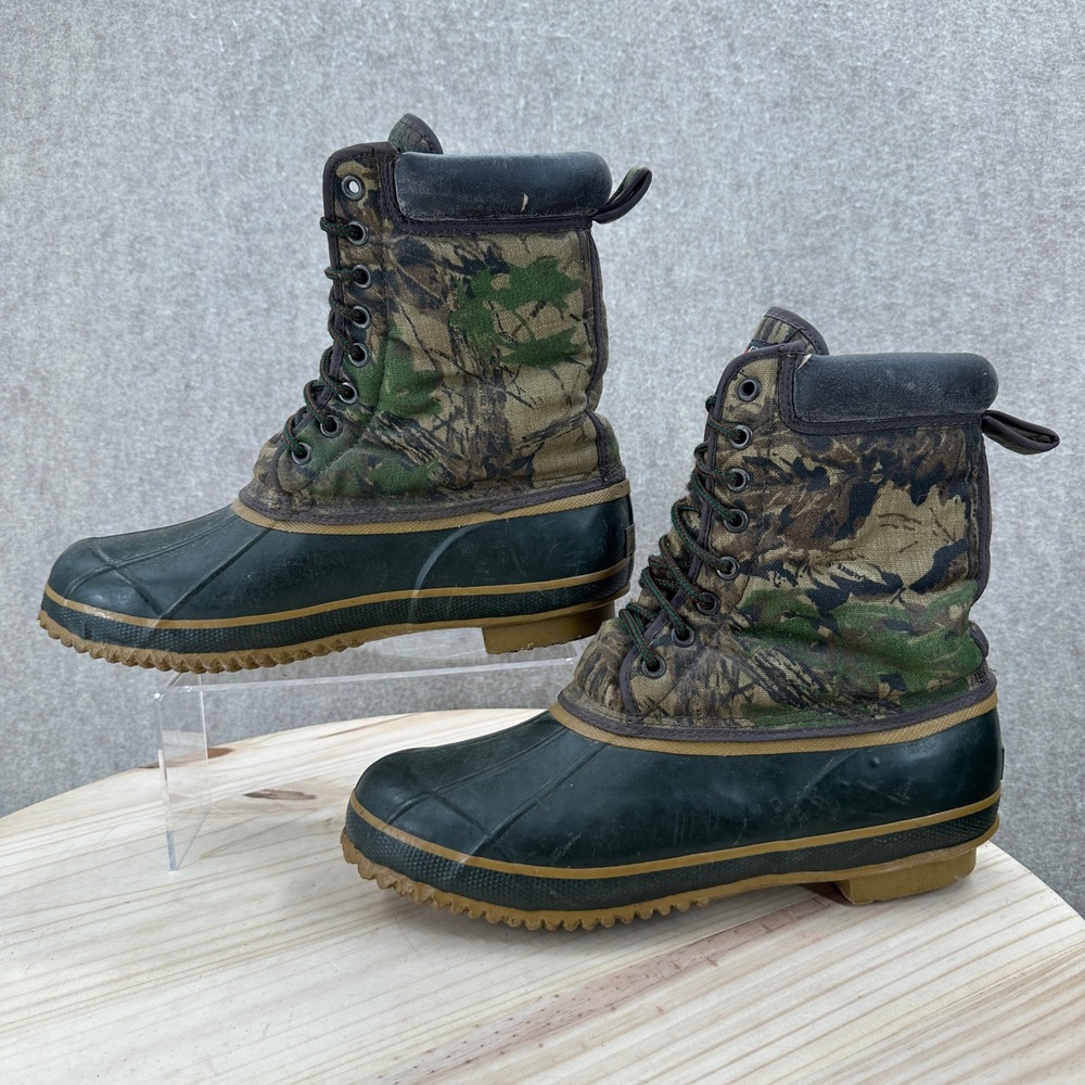Brazos Duck Boots Mens 11 Green Camo Thermolite Insulated Waterproof Hunting